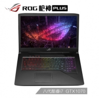 ROG 枪神Plus 英特尔酷睿i7 17.3英寸 144Hz 3ms 游戏笔记本电脑(i7-8750H 16G 256GSSD+1T GTX1070 8G独显)