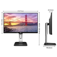 AOC U27P1U 27英寸 4K超清IPS窄边框 升降旋转台式电脑液晶屏 设计美工商用显示器