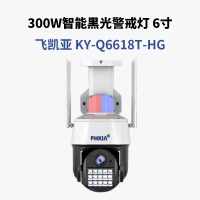 飞凯亚摄像头 KY-Q6618T-HG 4MM 300W 6寸WIFI智能黑光警戒球机