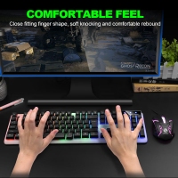 力鎂 GTX350 发光悬浮电竞游戏鼠标键盘（黑+白) 商务办公键鼠套装