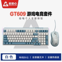 爱国心 GT-609 白+蓝 游戏键鼠套装